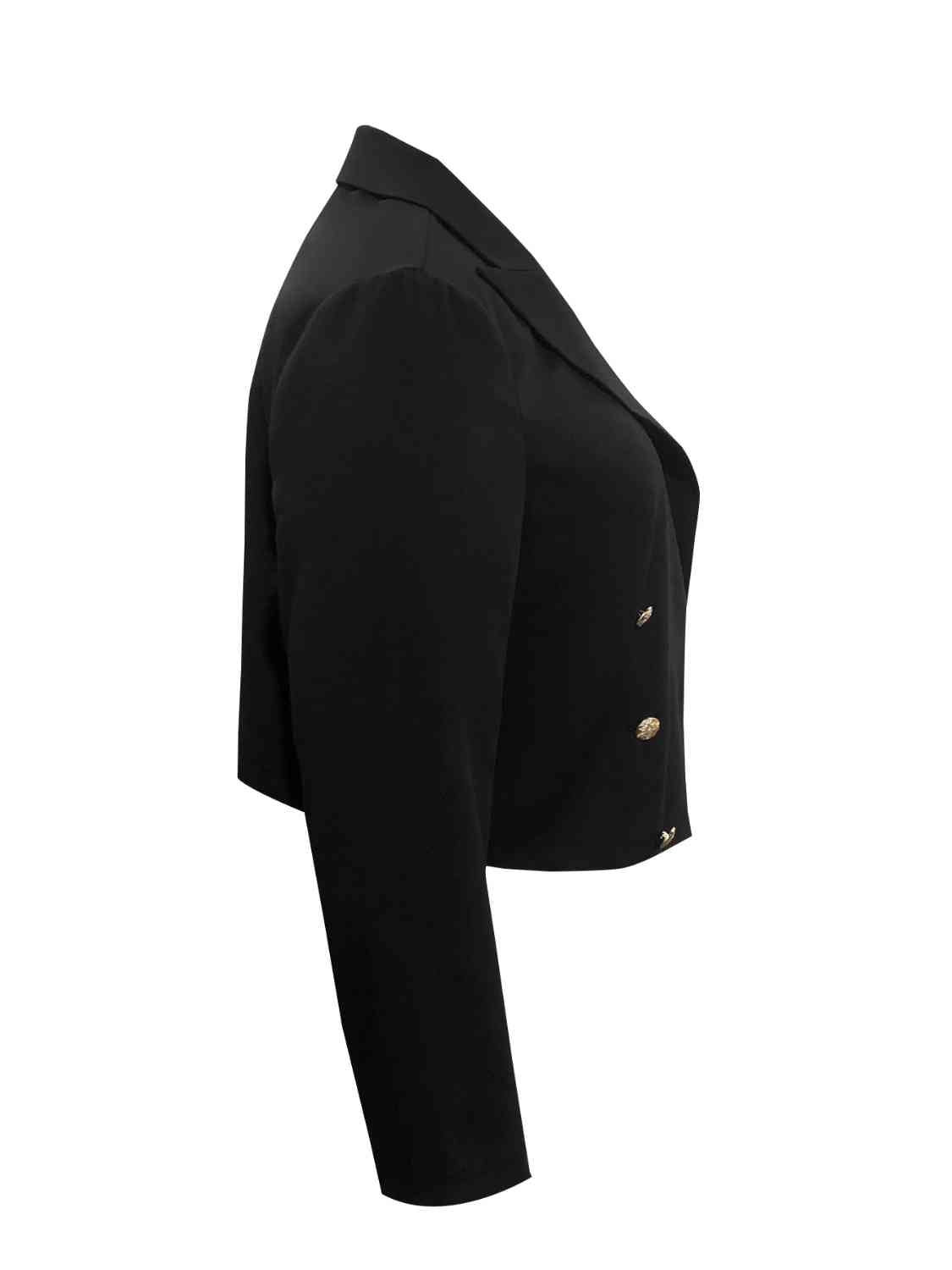 Fashionsarah.com Fashionsarah.com Plus Size Buttoned Lapel Collar Long Sleeve Blazer
