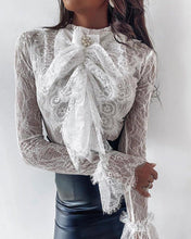Load image into Gallery viewer, Tie Neck Lace Tops - Fashionsarah.com
