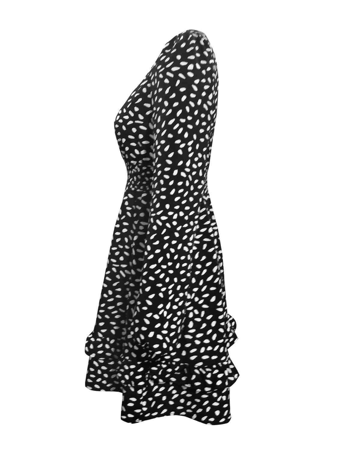 Printed Ruffle Trim Smocked Mini Dress | Fashionsarah.com