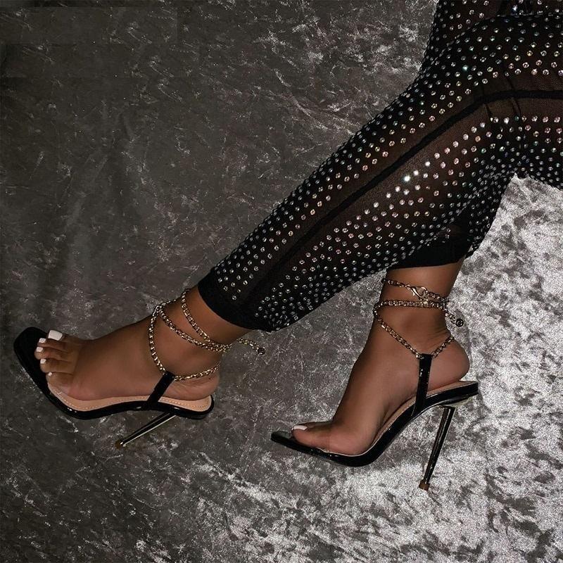 Fashionsarah.com Ankle Buckle Metal Heels