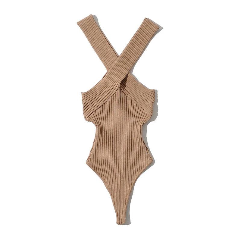 Cross Halter Knitting Bodysuits | Fashionsarah.com