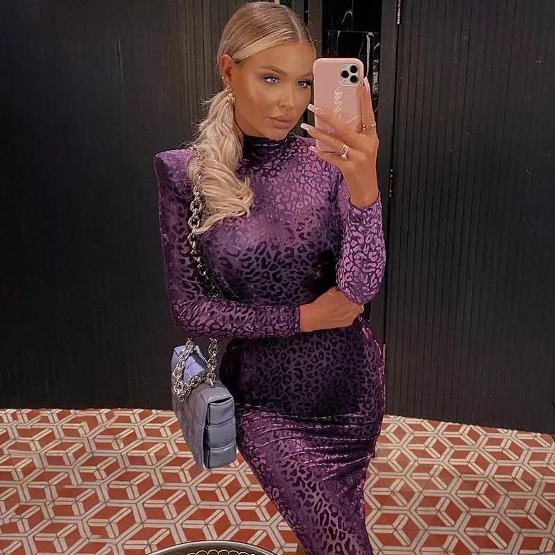 Fashionsarah.com Purple Elegant Midi Dress