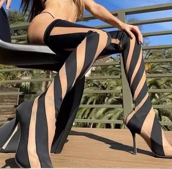 Fashionsarah.com Zebra Over-the-knee Transparent Boots