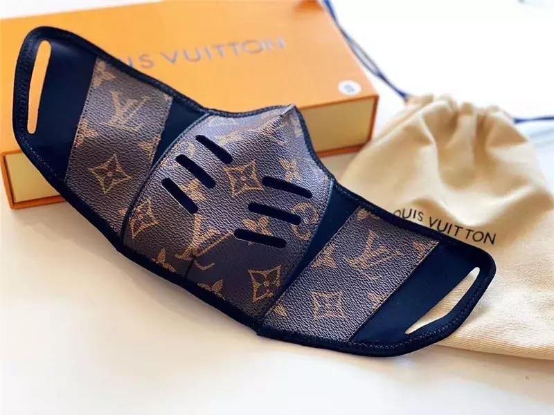 Luxurious LV Face Mask- CLASSIC BLACK LEATHER WITH FILTERS - Mikaaa sunlight