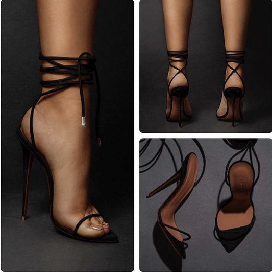 Cross-tied Strap Heels | Fashionsarah.com