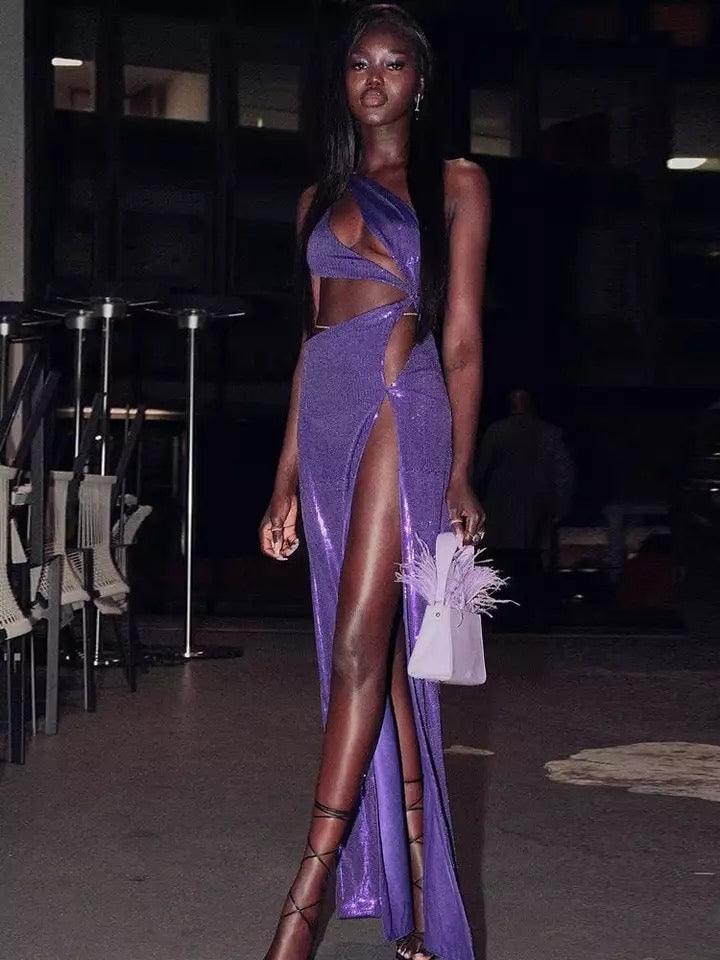 Fashionsarah.com Long Celebrity Purple Dress