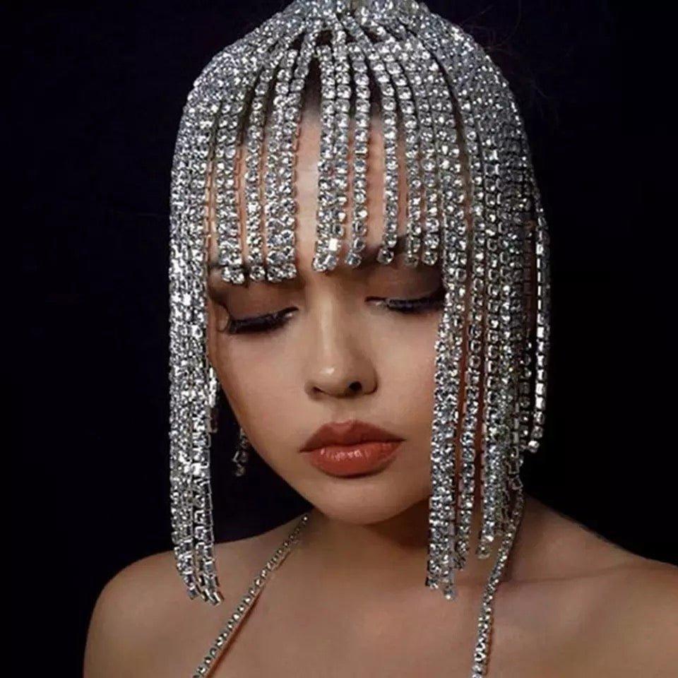 Rhinestone Wig Chain Hair Clips