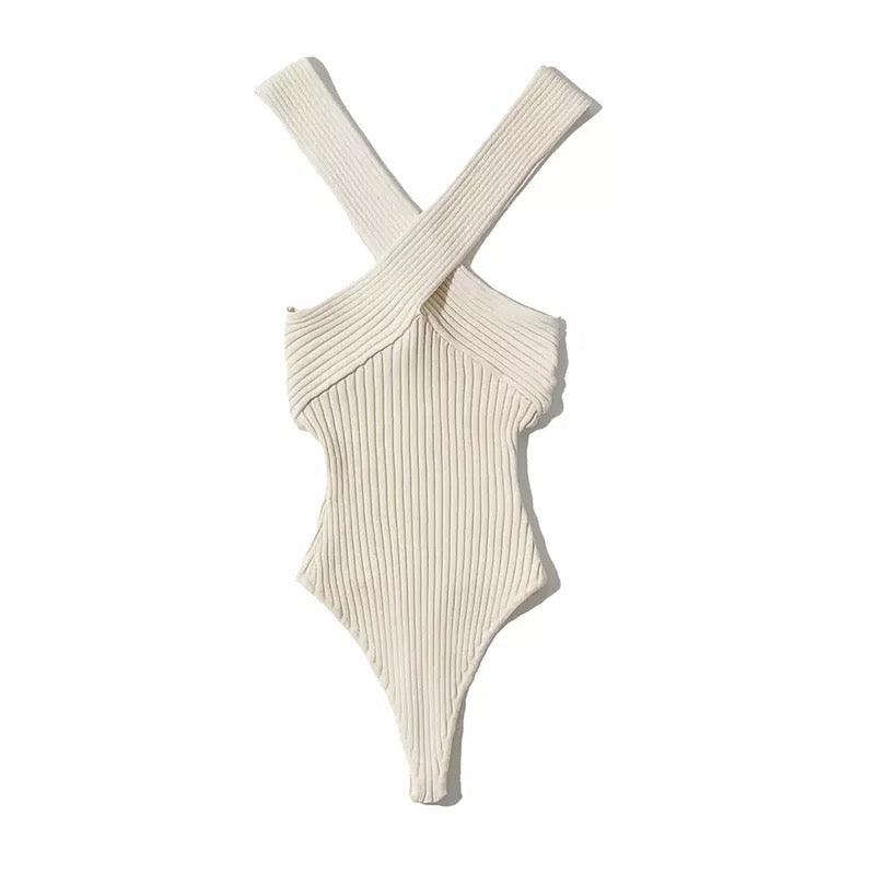 Cross Halter Knitting Bodysuits | Fashionsarah.com