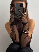 Load image into Gallery viewer, Black Mesh Gloves - Fashionsarah.com