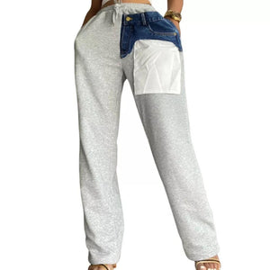 Sport Pants with Denim Pocket - Fashionsarah.com