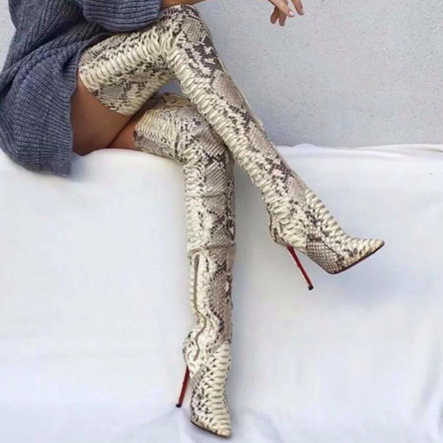 Leopard Over-the-knee Long Boots | Fashionsarah.com