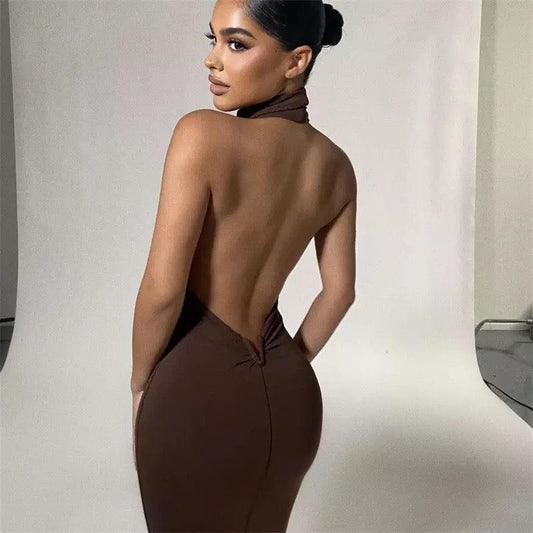 Backless Halter Bodycon Dress | Fashionsarah.com