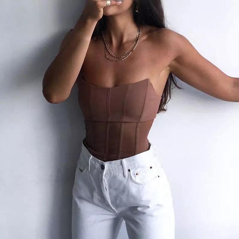 Women Strapless Mesh Corset Top | Fashionsarah.com