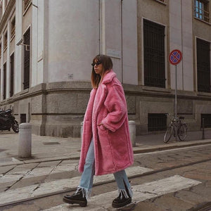Pink Oversized Coats - Fashionsarah.com