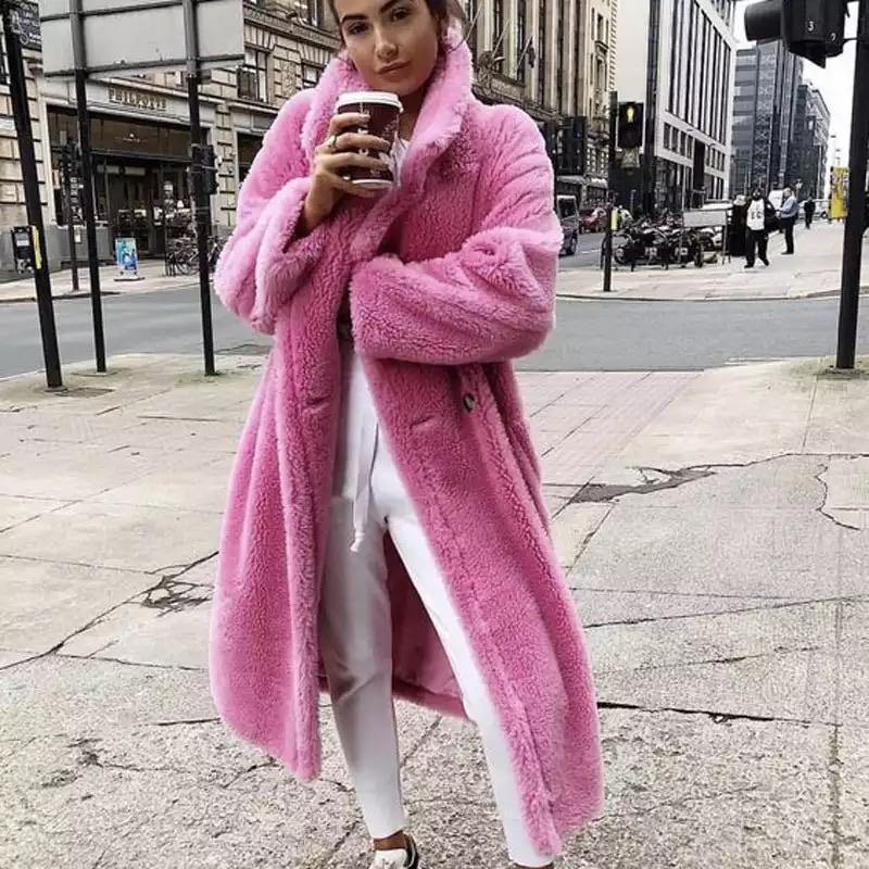 Fashionsarah.com Pink Oversized Coats