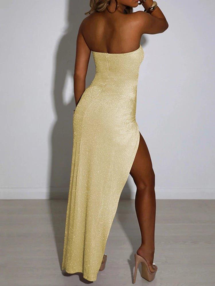 Strapless Shiny Summer Dress | Fashionsarah.com