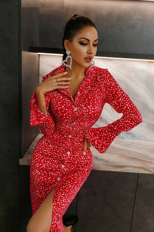 Polka dot Satin dress | Fashionsarah.com