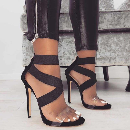 Stretch Ankle-Wrap Heels | Fashionsarah.com