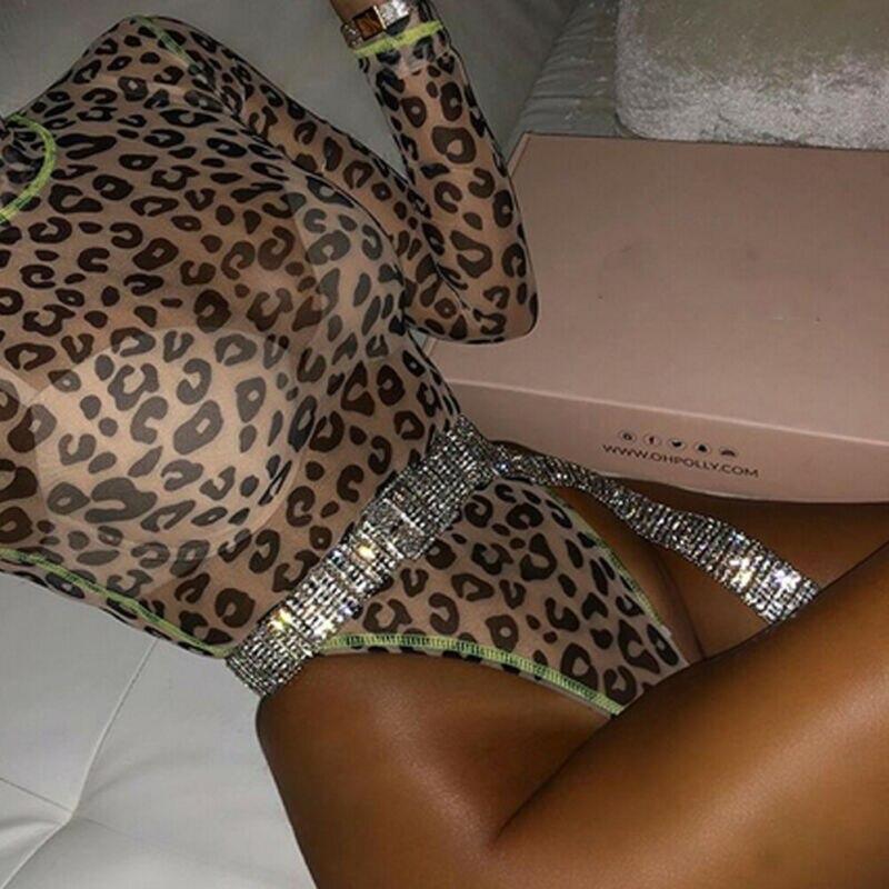 Leopard See Through Bodysuit - Fashionsarah.com