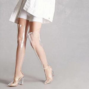 Transparent Thigh High Boots - Fashionsarah.com