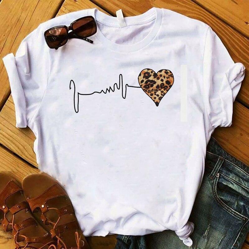 Women Leopard Love Cute T-Shirts | Fashionsarah.com