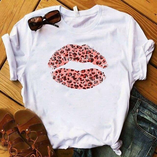 Women Leopard Love Cute T-Shirts | Fashionsarah.com