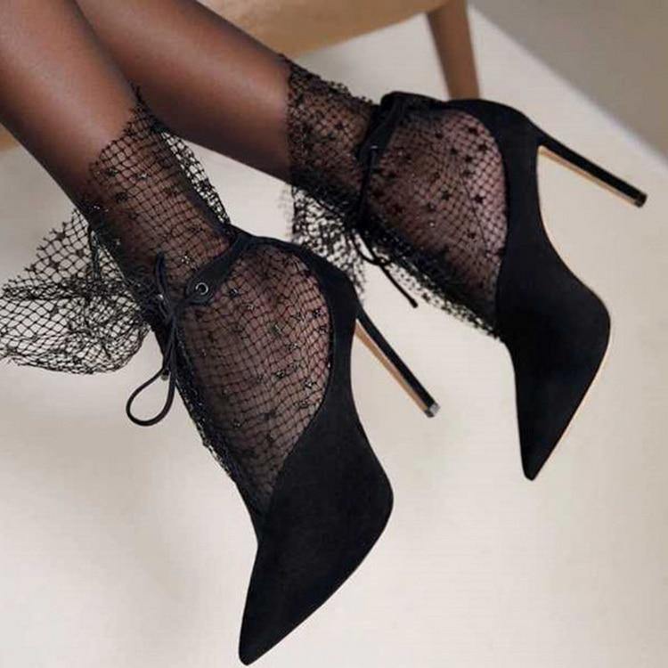 Wrapped Lace Heels | Fashionsarah.com