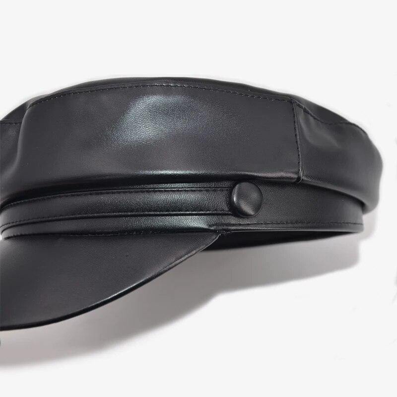 Leather Military Cap | Fashionsarah.com