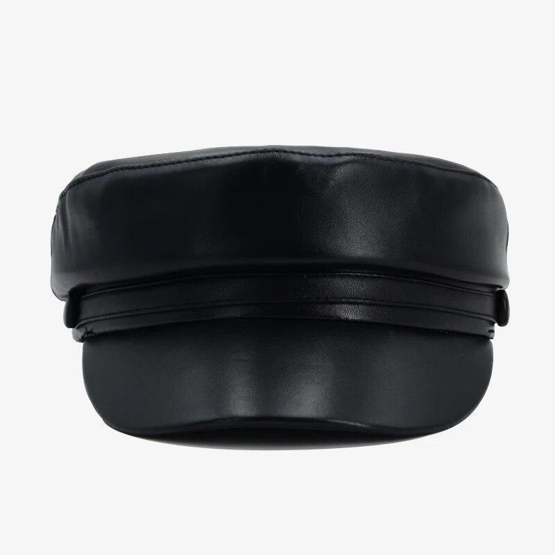 Leather Military Cap | Fashionsarah.com