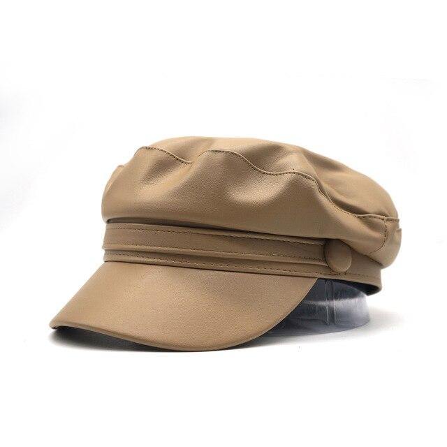 Leather Military Cap | Fashionsarah.com