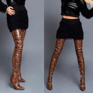 Leopard Over-the-knee Long Boots - Fashionsarah.com