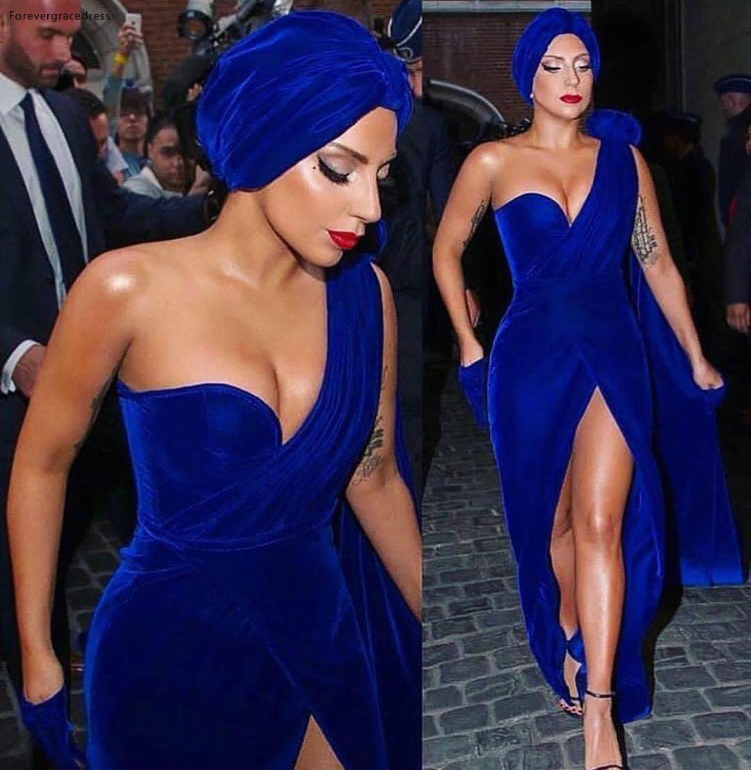 Lady Gaga Royal Blue Dress! | Fashionsarah.com