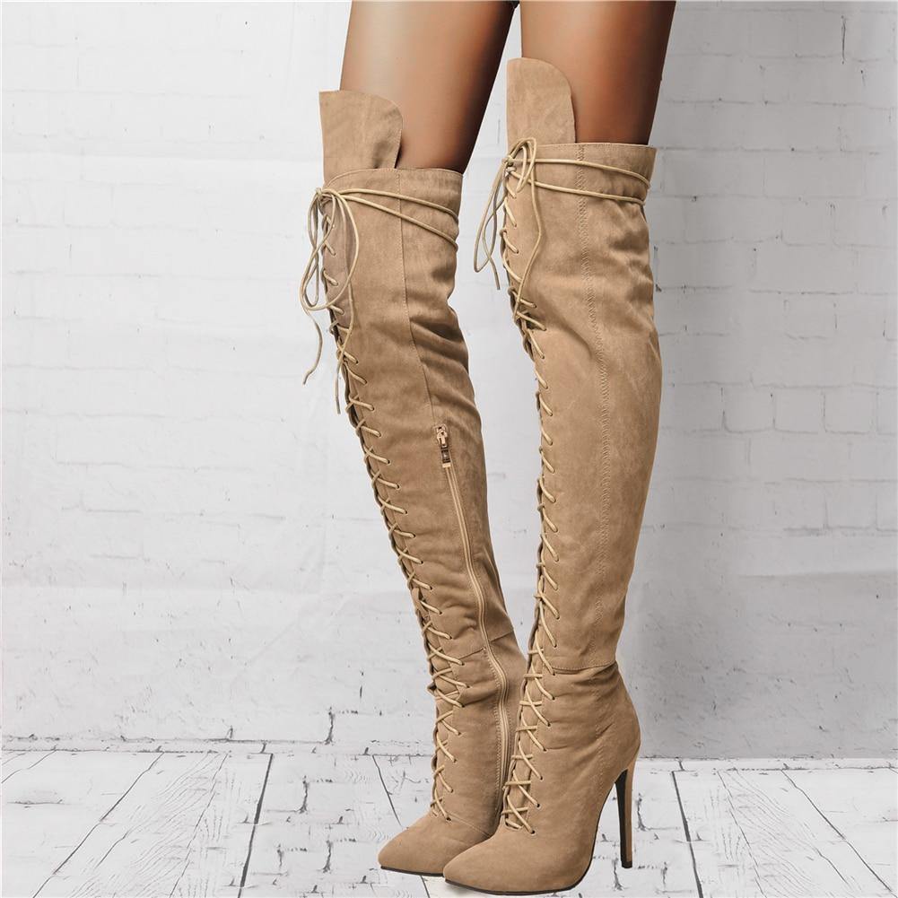 Fashionsarah.com Lace up Long Boots
