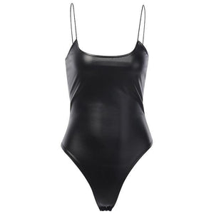 Skinny Leather Bodysuit - Fashionsarah.com