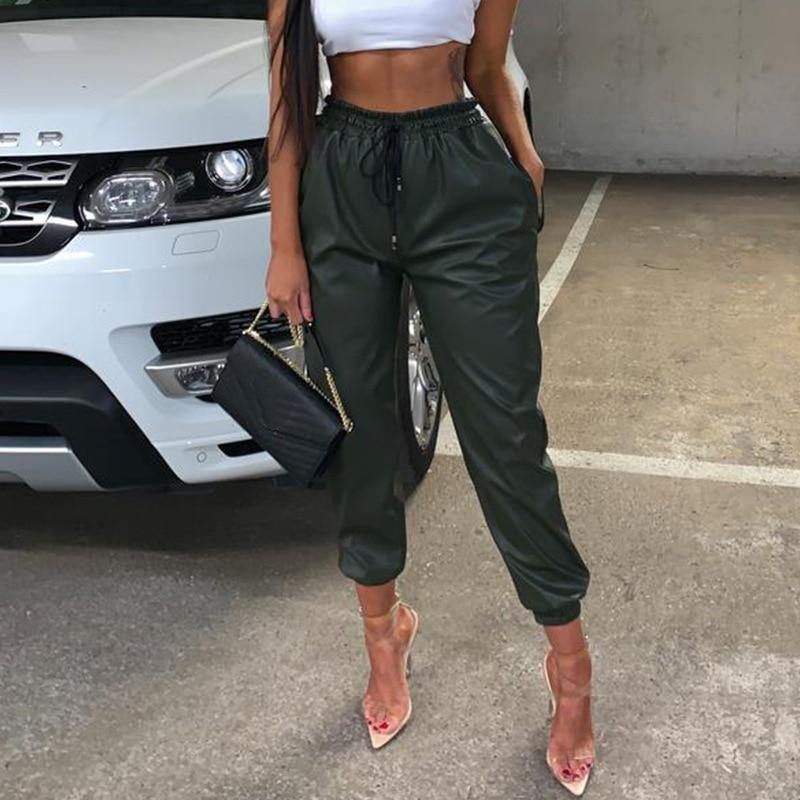 Women Leather Jogger Pants | Fashionsarah.com