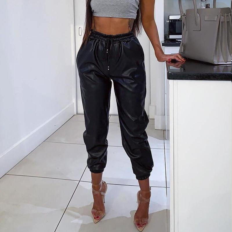 Women Leather Jogger Pants | Fashionsarah.com