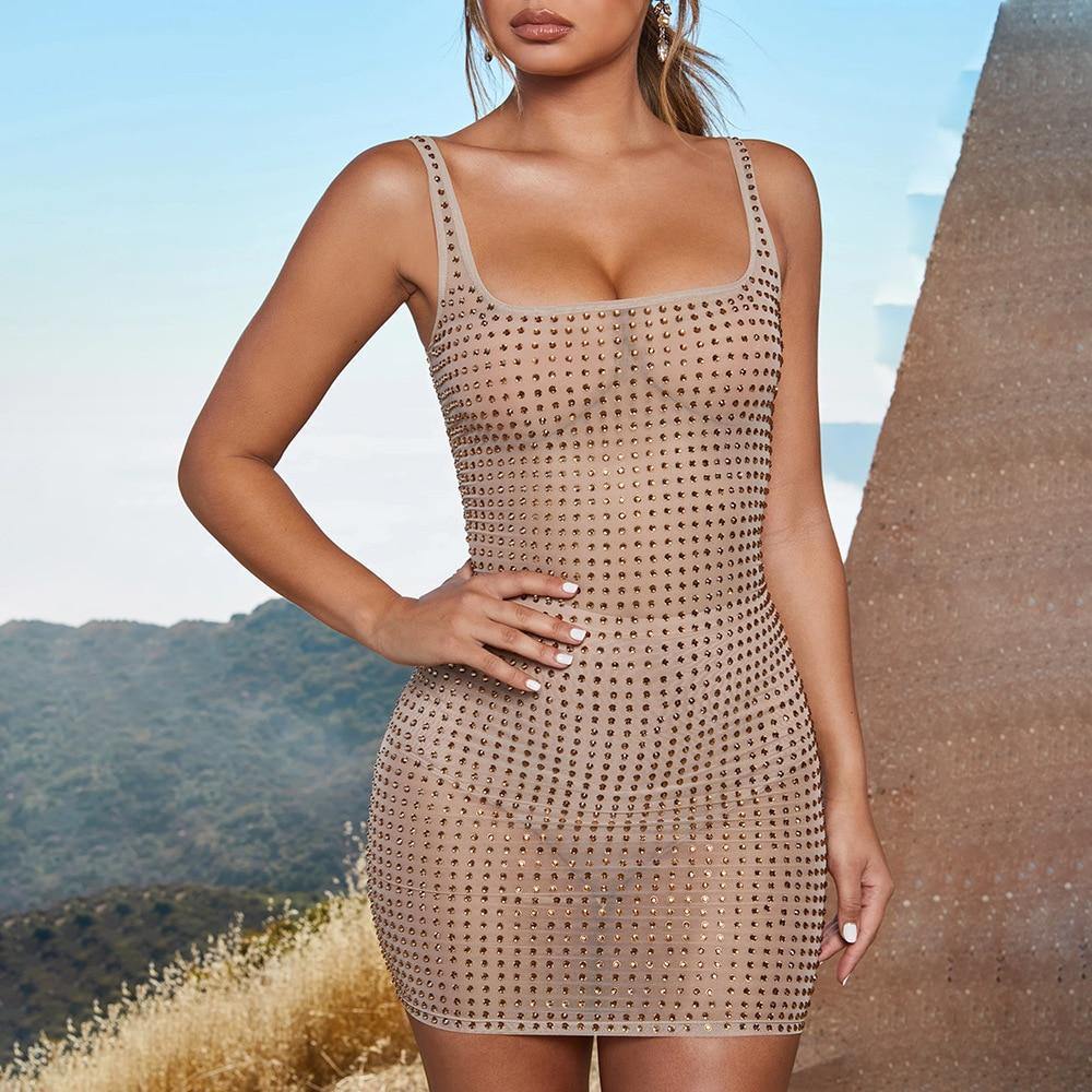 Fashionsarah.com Rhinestone Beach Dress