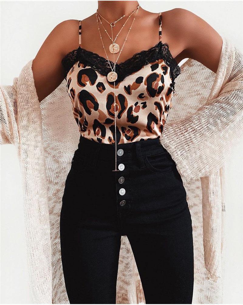 Women Leopard Lace Tops | Fashionsarah.com