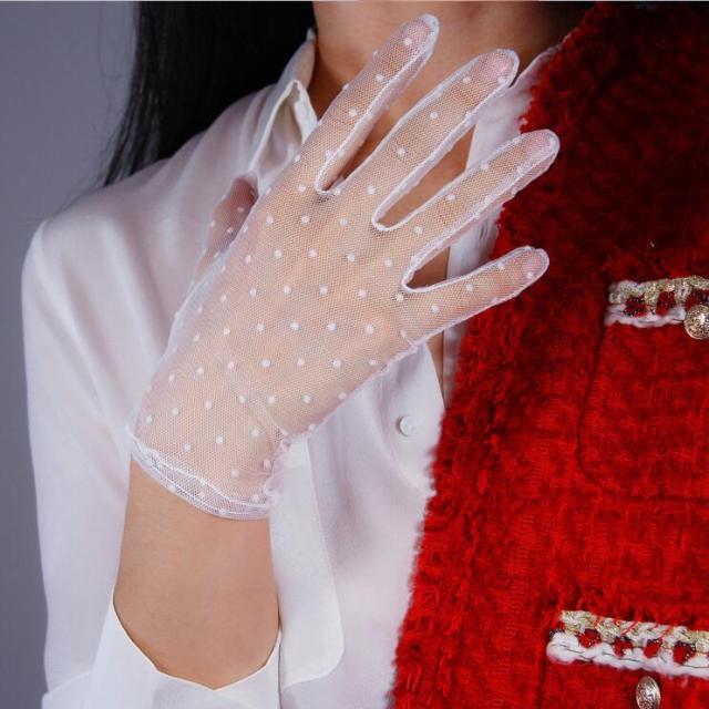 Fashionsarah.com Polka dot mesh gloves