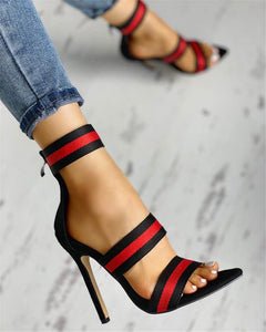 Mixed Gladiator Heels - Fashionsarah.com