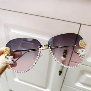 Rimiless crsytal  sunglasses - Fashionsarah.com