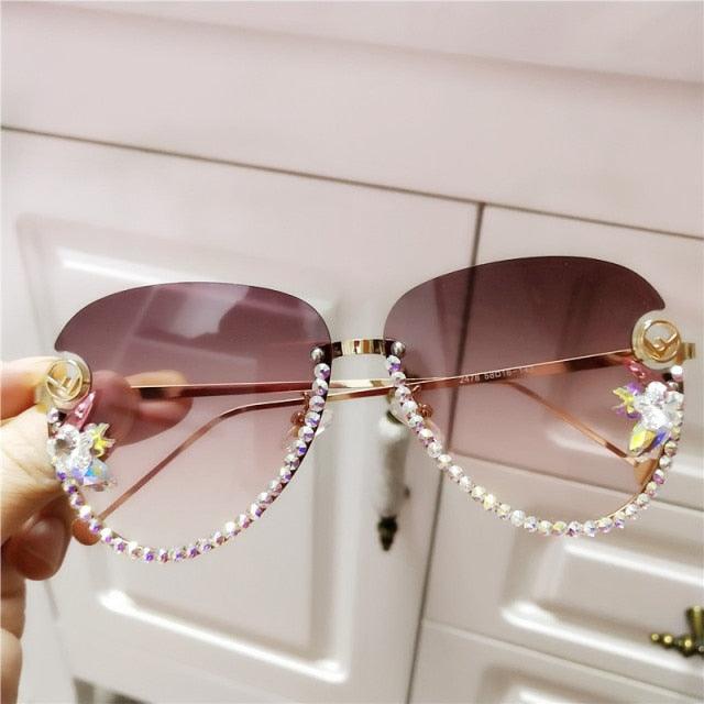 Fashionsarah.com Rimiless crsytal  sunglasses