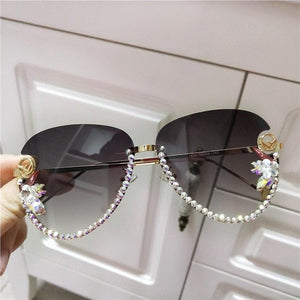 Rimiless crsytal  sunglasses - Fashionsarah.com
