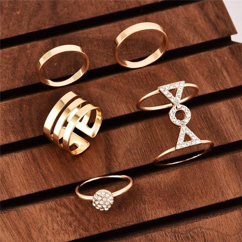 Fashionsarah.com Bohemia Crystal Ring 5Pcs/set