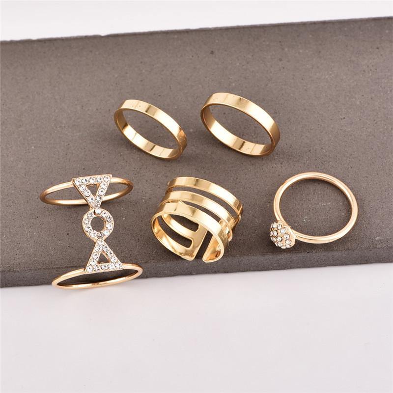 Bohemia Crystal Ring 5Pcs/set | Fashionsarah.com