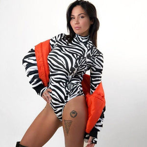 Zebra Slim Bodysuit - Fashionsarah.com