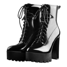 Load image into Gallery viewer, Leather Platform Ankle Boots - Fashionsarah.com