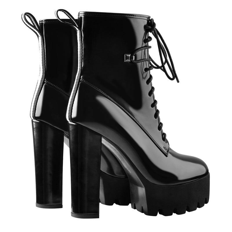 Fashionsarah.com Leather Platform Ankle Boots