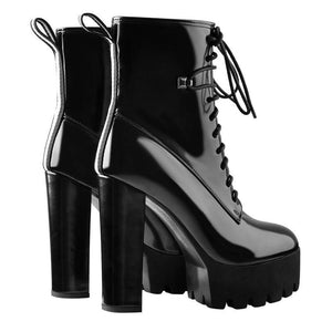 Leather Platform Ankle Boots - Fashionsarah.com