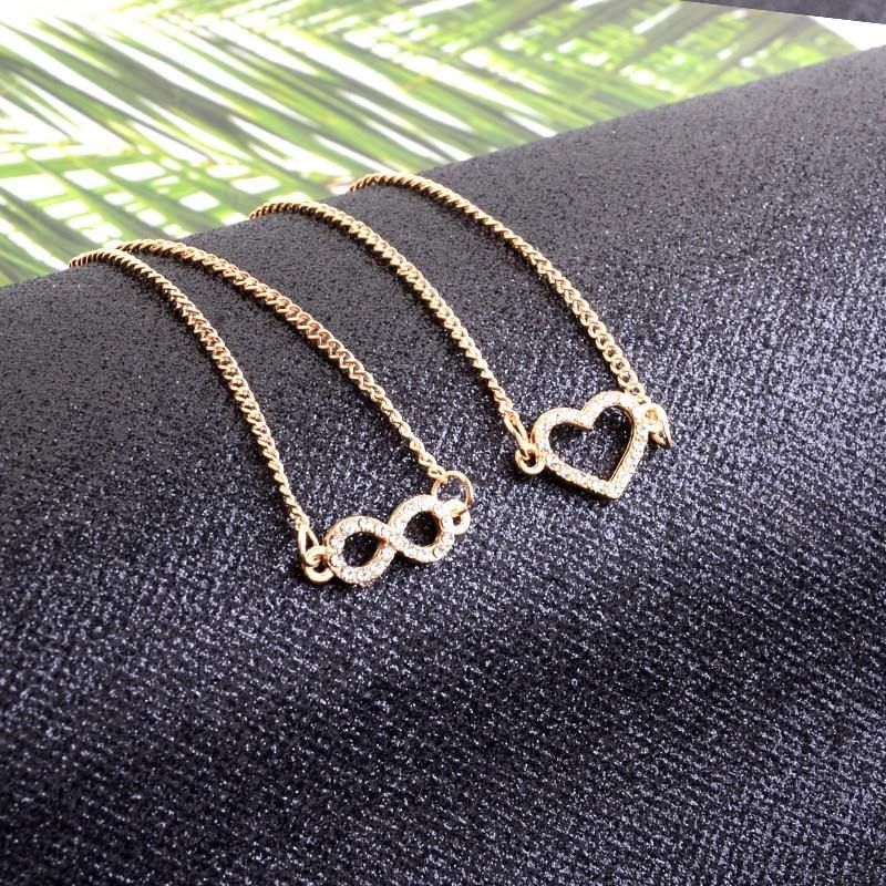 Crystal heart,Infinity,heart beat charm Set | Fashionsarah.com